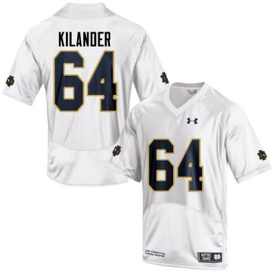 Notre Dame Fighting Irish Men's Ryan Kilander #64 White Under Armour Authentic Stitched College NCAA Football Jersey CSA1599KL